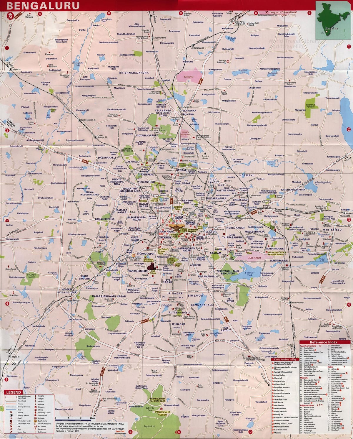 Bangalore turistické atrakcie mapu