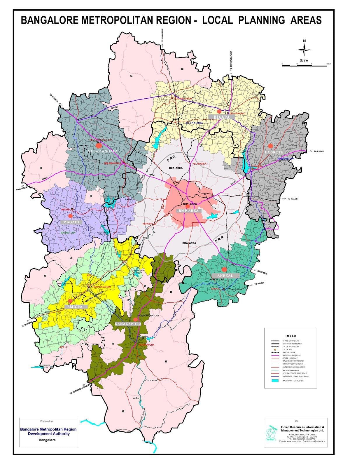 Bangalore mapa oblasti