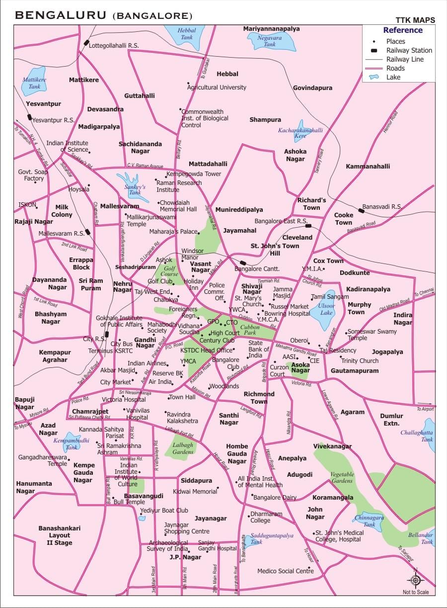 mapa mesta z Bangalore
