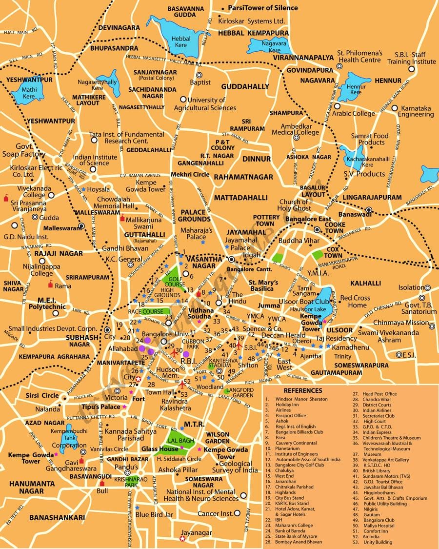 Bangalore na mape