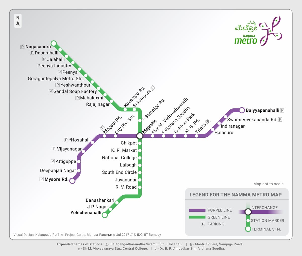 Namma metro trasy mapu