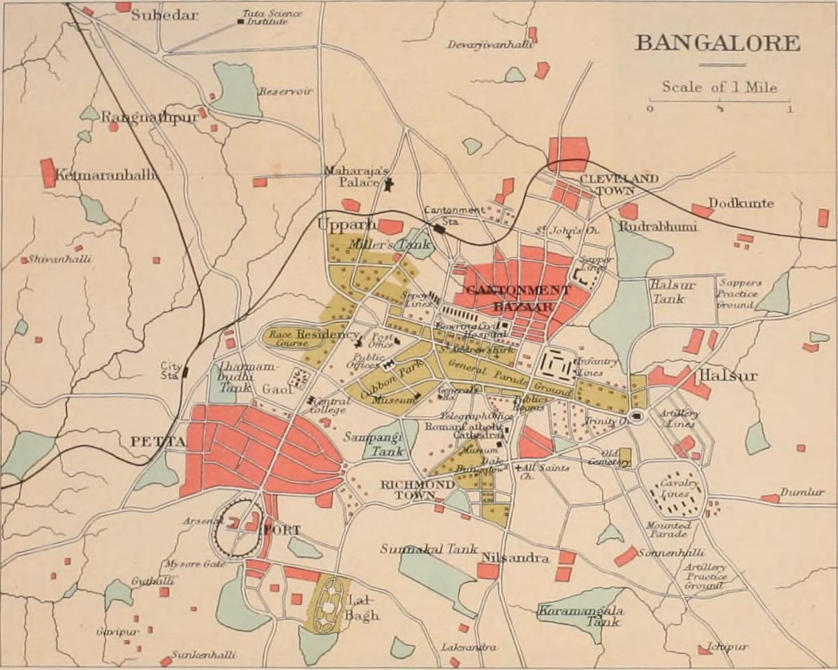 Bangalore staré mapu